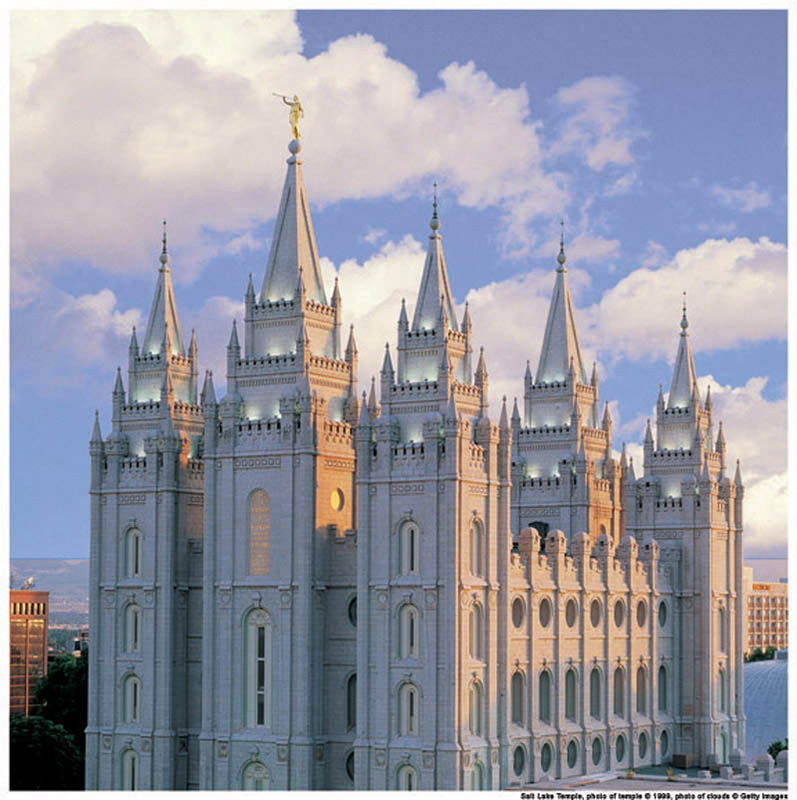 Mormon Salt Lake Temple. The angel on the spire was created by Cyrus E. Dallin.