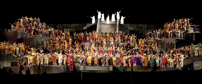 A picture of a live scene during the Hill Cumorah Pageant