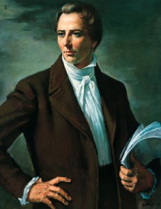 A painting of Joseph Smith the Mormon Prophet.