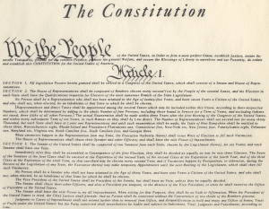 A picture of the Constitution of the United States of America